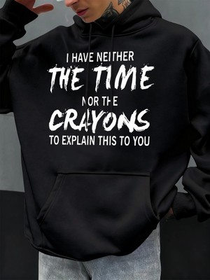 Komik Desenli Sonbahar Erkek Kapüşonlu Cepli Sweatshirt Günlük Polar Yumuşak Kazak Hip Hop Kı