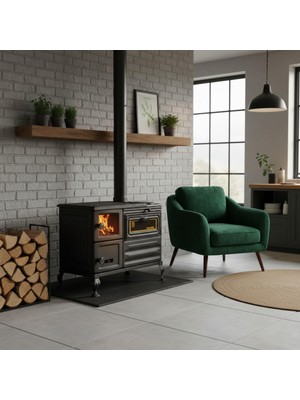 Rehome EK-105 Fa Siyah Kuzine Soba Pik Ayaklı | Erendemir