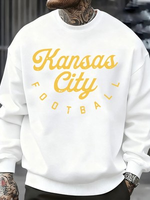 Kansas City Futbol Tasarım Erkekler Tişörtü Sıcak Çok Renkli Kazak Casualfashion Spor Polar S