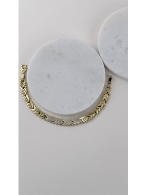 Sacha Taş Detaylı Balık Sırtı Bileklik