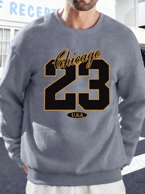Chicago Abd Numarası 23 Baskılar Erkekler Kazak Yumuşak Polar Kazak O-Boyun Sonbahar Giysiler