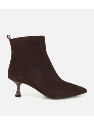 Hotiç Kadın Süet Deri Sivri Burunlu Bilekte İnce Topuklu Bot