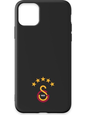 iPhone 11 Pro Max Uyumlu Galatasaray 5 Yıldız Arma Siyah Silikon Lisanslı Telefon Kılıfı