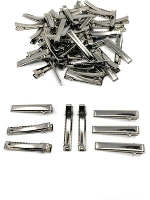 Boncukcu Abla 50 Adet Gümüş Renk Pens Toka 5,5 cm Saç Pensi Timsah Toka