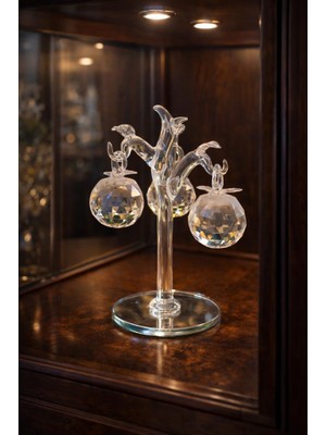 Şeffaf Kristal Biblo – Masaüstü ve Vitrin Için Şık Dekoratif Kristal Obje (15 Cm)