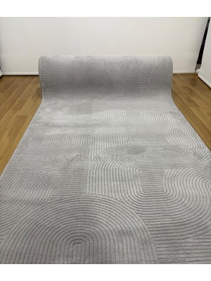 NarStore Home Rölyef Joy Gri Kaymaz Taban Kesme Halı Yolluk
