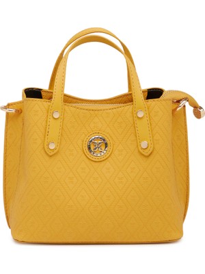 Tergan Sarı Print Kadın Çapraz Askılı Çanta - S1WPR0000806-S7S