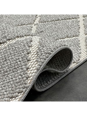 Woolen Halı Woolen Disney Anti Alerjik Bukle Halı 8004 Gri