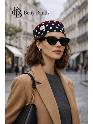 Handmade Betty Bands -Kadın Kumaş Docker Şapka – Modern Denizci Model, Bordo-Lacivert Şehir Stili Şapka