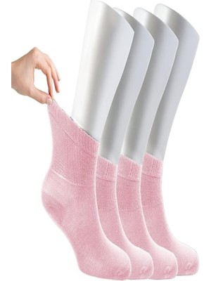 Ozzy Socks Kadın 4 Çift Bambu Lastiksiz Sıkmayan Diabetik Bilek Çorap