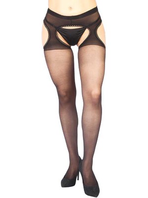 İlkyaz Fashion Ieg™ Siyah Özel Bölgesi Açık Fantazi Külotlu Çorap BRF0935