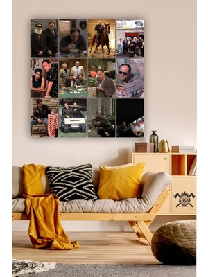 Pi Dekorasyon 12 Parça The Sopranos Dizi Görsel Çerçeve Görünümlü Mdf Tablo Duvar Süsü Hediyelik Eşya Sopranos