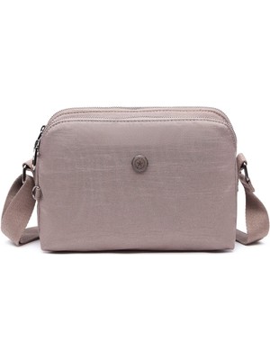 Smart Bags Krinkıl Metalik Kumaş Çapraz Askılı Çanta BC 3002 - Vizon