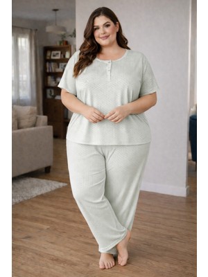 Balis Pijama Battal Pamuklu Rahat Terletmez Şık Büyük Beden Kadın Pijama Takımı
