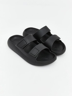 LC Waikiki Siyah Çift Bantlı Erkek Terlik  (S6)