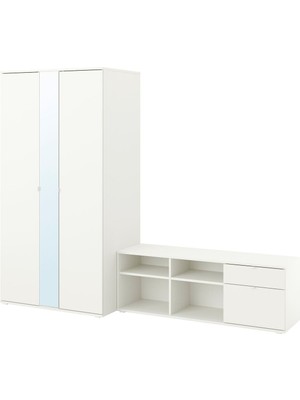 Hobiurun Dolap Kombinasyonu, Beyaz, 200X57X200 cm