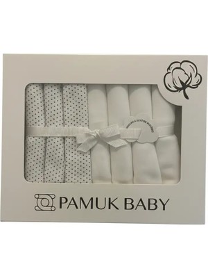Bebeva Baby 10’lu Paket %100 Pamuklu Müslin Bebek Ağız Mendili Seti - Beyaz
