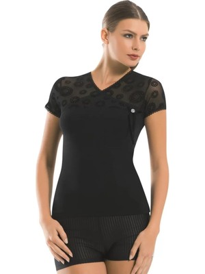 İlkyaz Fashion Ieg™ Berrak Kadın Floklu Kravize Atlet Elastane 2174