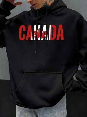 Kanada Akçaağaç Yaprağı Tasarım Erkekler Hoodie Cep Hoody Çok Renkli Rahat Kazaklar Sonbahar