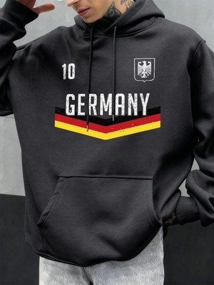 Almanya Mektup Baskılar Sonbahar Erkekler Hoody Çok Renkli Cep Kapüşonlular Rahat Polar Hoodi