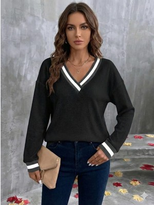 Nidam Butik Kadın Uzun Kollu V Yakalı Waffle Bluz