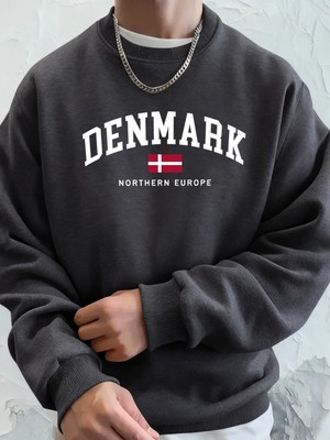 Danimarka Kuzey Avrupa Bayrağı Baskı Üstleri Erkekler Yumuşak Moda Kapşonlu Spor Polar Sokak