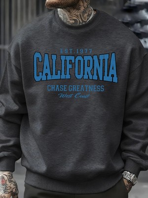 California Chasing Greatness Desen Erkekler Kazak Hip Hop Sokak Spor Giyim Moda Polar Kazak Y