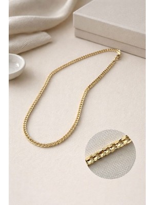 Nora Vip 14 K Altın Renk Ince Gurmet Zincir Kadın Kolye Gold