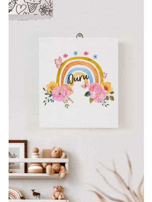 Lilabio Isme Özel Çocuk Odası Kanvas Tablo Gökkuşağı (17X21 Cm)