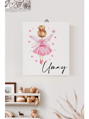 Lilabio Isme Özel Çocuk Odası Kanvas Tablo Peri (17X21 Cm)