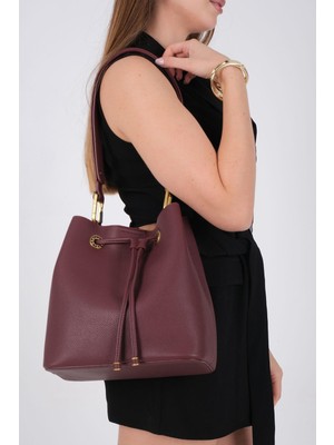 Silver & Polo Silver Polo Bordo - Bordo Mini Rolax Kadın Omuz Çantası SP1241
