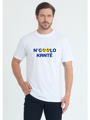 Windy Island Erkek Bisiklet Yaka "n Golo Kante" Baskılı %100 Pamuk T-Shirt