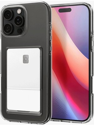 Khayra iPhone 16 Pro Max Kılıf Kart Şeffaf Silikon - ŞEFFAF-(5796) - ESZAOC9004-2095