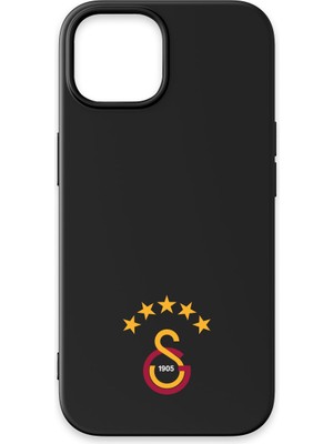 iPhone 14 Uyumlu Galatasaray 5 Yıldız Arma Siyah Silikon Lisanslı Telefon Kılıfı