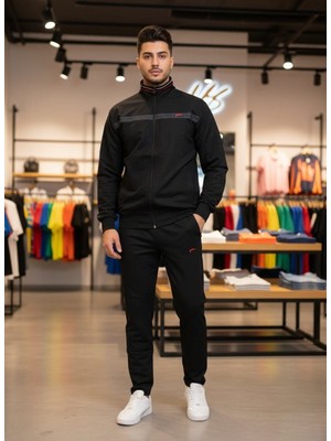 Yeni Sezon Kompakt Penye Dik Yaka Erkek Eşofman Takımı