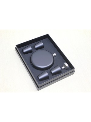 Kaia Life 4 Shot Bardaklı Matara Seti Yuvarlak Siyah