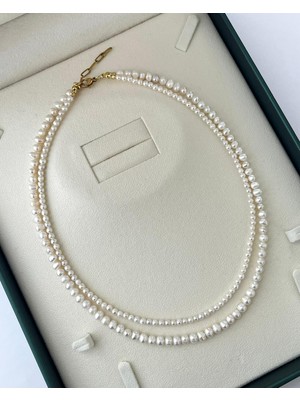 Eyla Collection Gerçek Tatlı Su Incisi 2 Li Kolye