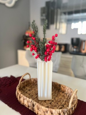 Modern Dikey Çizgili Dekoratif Vazo