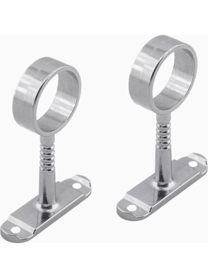 Hype Store BADEM10 Askı Flanşı Oval Dolap Boru Sabitleme Kıyafet Elbise Askı Flanş Aparatı Krom 75X25 mm (2 Ade