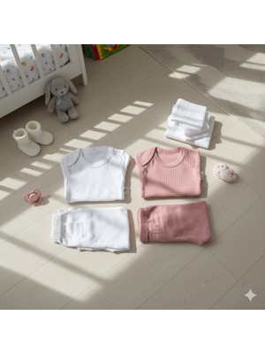 Gmn Collection Kız Bebek 4'lü Pamuklu Çıtçıtlı Body Seti