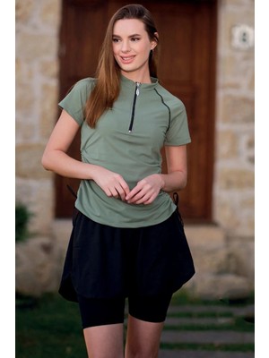 Tesmay Likralı Yarı Kapalı Tesettür Mayo 24156