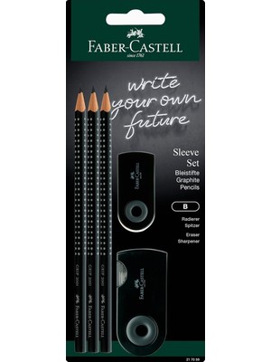 Hype Store Faber-Castell Kol Seti Siyah - 3 x Grip 2001 B Kalem, 1 x Kol Mini Silgi, 1 x Kol Ikili Bileme