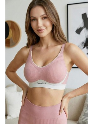 Pijama Evi Pudra Silkair Axfm Askılı Balensiz Sütyen – V-Neck, Lastik Bantlı, Konfor Destek