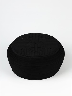 Sarıkhane Namaz Sarığı - Siyah Kumaş - Siyah Takke - Yuvarlak Sarım - Nâli Şerif - 5 Metre