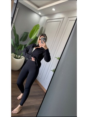 Arben Boutique Kadın Full Likralı Ceket ve Yüksek Bel Tayt Ikili Takim