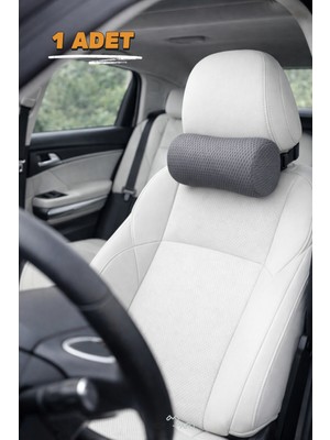 Meka Part Araç Boyun Destek Yastığı Visco Yumuşak 1 Parça Gri 25X14X11