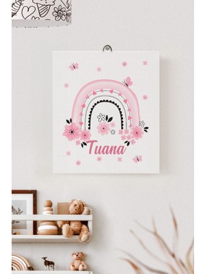 Lilabio Isme Özel Çocuk Odası Kanvas Tablo Gökkuşağı (17X21 Cm)