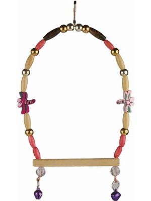 Hype Store Beak's Doğal Kuş Oyuncakları, Tahta Salıncak x 5 Adet