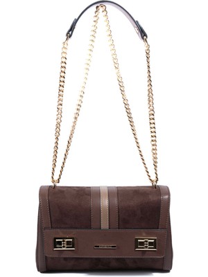 Silver & Polo SP1139 Kadın Çapraz Çanta Süet Kahve