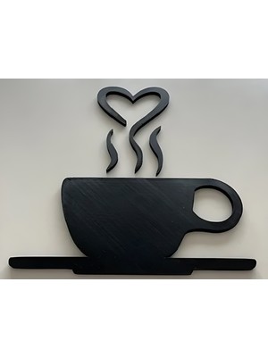 MisterionStudio Kahve Temalı Dekoratif Duvar Objeleri Siyah Fincan Tasarımı Modern Duvar Dekoru